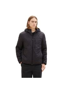 Tom Tailor Denim , Steppjacke, mit Kapuze, mit Logo-Badge am Ärmel , schwarz , L , L , Steppjacke von Tom Tailor Denim