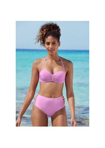 Venice Beach , Bügel-Bandeau-Bikini-Top »Anna«, mit geflochtenen Details , lila , Cup B , 34 -Cup B , 34 , Kontrast-Design
