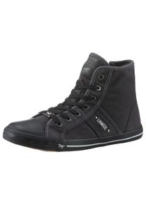 Mustang Shoes , Sneaker, High Top-Sneaker, Schnürschuh mit Label in der Laufsohle , rauchblau-anthrazit (schwarz uni) , 39 , 39 , Sneaker in...