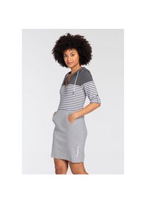 Kangaroos , Jerseykleid, kurzes Kleid, lässiger, casual Look, aus Rippstrickstoff , anthrazit-weiß , N-Gr , 48 (XL) -N-Gr , 48 (XL) , Figurbetonter...