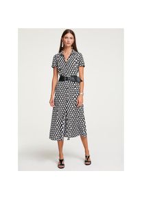 Heine , Damen , Druckkleid »Druck-Kleid« , schwarz-ecru , Normalgrößen , 48 -Normalgrößen , 48 , Trendstarker Print