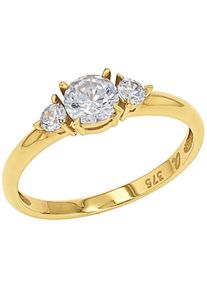 Amor , Fingerring »2037419/-20/-21/-22«, mit Zirkonia (synth.) , gelbgoldfarben-kristallweiß + kristallweiß , 54 , Funkelnder Amor Damen Ring mit...