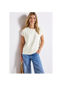 Street One , Rundhalsshirt, mit glitzernden Streifen , off white , 46 , 46 , Streifenshirt für Damen von Street One