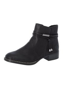 Rieker , Cowboy Stiefelette, Westernstiefelette, Stiefelette mit Zierbänder, schmale Form , schwarz , 41 , 41 , Stiefelette mit praktischem...