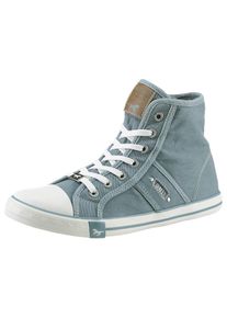 Mustang Shoes , Sneaker, High Top-Sneaker, Schnürschuh mit Label in der Laufsohle , rauchblau , 38 , 38 , Sneaker in sportlicher Optik