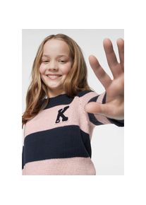 Kangaroos, Damen, Strickpullover in modischer Streifenoptik, rosa-marine, 152/158, rosa-marine, Kangaroos Strickpullover f&uuml;r M&auml;dchen