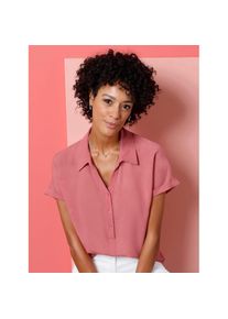 Classic Basics , Damen , Kurzarmbluse , flamingo , 50 , 50 , weich fließende Viskose-Qualität