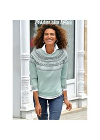 Inspirationen , Norwegerpullover »Pullover« , mint-gemustert , 40 , 40 , reine Baumwolle