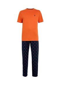 Marks & Spencer Marks & Spencer Heren Pyjama lang blauw / oranje S