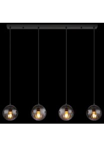 Globo, Pendelleuchte, Hängeleuchte Metall Schwarz Matt, 4xe27 (E27)
