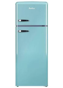 Amica DTR 374 190 B Retro Stand-Kühl-Gefrierkombination 55cm breit 206 Liter FrostControl LED-Innenbeleuchtung blau