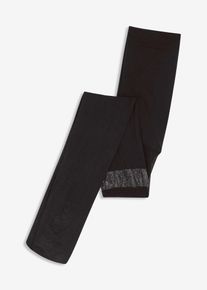 Collant effetto parigina 70 den con bordo glitterato e poliammide riciclata, Nero, Taglia 46/48 (M), bonprix