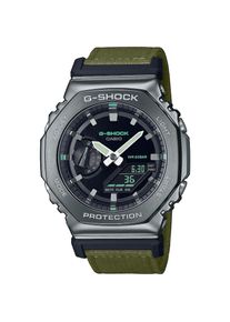 Casio G-SHOCK, Damen, Chronograph Quarzuhr, Armbanduhr, Herrenuhr, digital, bis 20bar wasserd.Textilarmband, khaki-silberfarben, khaki-silberfarben, 