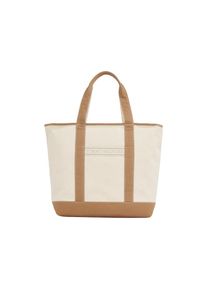 Tommy Hilfiger , Tragetasche »TH SUMMER CANVAS TOTE«, Damen Henkeltasche, Beuteltasche, Strandtasche mit Kontrastbesatz , natur-hellbraun