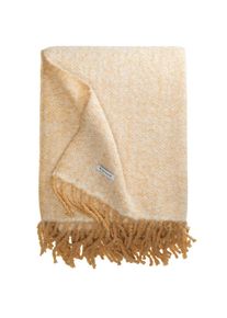 Tom Tailor HOME, Plaid &raquo;Wooly Herringbone&laquo; mit Fischgratmuster, Kuscheldecke, cognac/natur, Polyacryl, B/L: 130 cm x 170 cm, cognac/natur