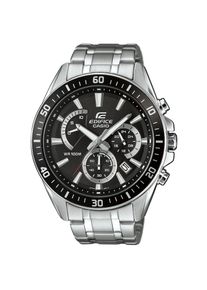 CASIO EDIFICE, Damen, Chronograph Quarzuhr, Armbanduhr, Herrenuhr, bis 10bar wasserdicht, Edelstahlarmband, schwarz-silberfarben, schwarz-silberfarben