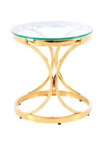 Kayoom , Beistelltisch »Weyda 125, in eleganter Gestaltung, runde Tischplatte aus Glas«, (1 St.), Glamouröses Design, hochwertige Verarbeitung,...