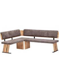massivline&more , Eckbank »SK Kota, Esszimmerbank, Küchenbank, Polstereckbank«, (3 St.), umstellbar, Maße: 155 x 205 cm , braun + braun/schwarz