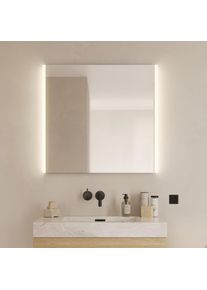 Loevschall , LED-Lichtspiegel »Lago Quadratisch, Badzimmerspiegel mit LED Beleuchtung«, Verstellbarer Spiegel mit Licht, Dänisches Design , silber