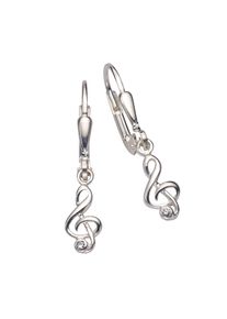Firetti, Damen, Paar Ohrh&auml;nger &raquo;Schmuck Geschenk Silber 925 Ohrschmuck Patentbrisur Notenschl&uuml;ssel&laquo; mit Zirkonia (synth.), silberfarben-kristallwei&szlig; +