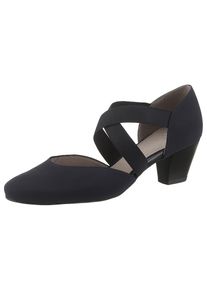 Ara , Spangenpumps »TOULOUSE«, Abendschuh, Festtagsschuh, Trichterabsatzmit elastischen Riemchen , dunkelblau , 6,5 , 6,5 , Pumps mit überkreuzten...