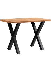 massivline&more , Bartisch »Porto 300, Bartisch, Hochtisch, Tisch, Massivtisch«, (2 St.), Platte massiv, Gestell Metall pulverbeschichtet schwarz ,...