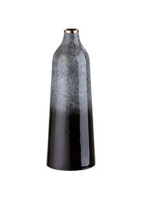 Gilde , Dekovase »Laver, Höhe 40 cm«, (1 St.), dekorative Vase aus Metall, Dekoobjekt , grau, schwarz
