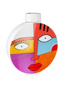 Gilde , Dekovase »Deckelvase Grafic Face, Höhe ca. 29,5 cm«, (1 St.), Dekoobjekt aus Keramik , mehrfarbig