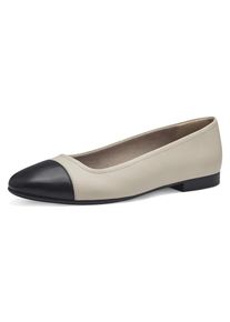 Tamaris , Ballerina, Festtagsschuh, Hochzeitsschuh im Colorblock-Design , creme , 42 , 42 , Modische zweifarbige Ballerina in abgerundeter Form