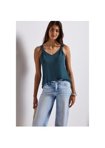 Street One , Shirttop mit Knoten , tide blue , 42 , 42 , Silk-Look Top von Street One