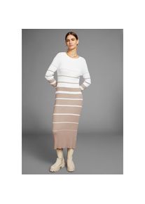 HECHTER PARIS , Strickkleid, mit Streifen , taupe-gestreift , N-Gr , 44 -N-Gr , 44 , Modisches Strickkleid von HECHTER PARIS