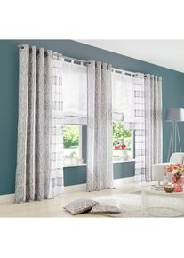 my home, Raffrollo &raquo;Camposa&laquo; mit Schlaufen Transparent, Voile, Polyester, grau, Voile, Obermaterial: 100% Polyester, 140 cm, grau