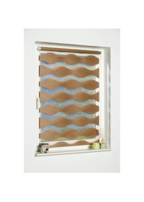 K-home , Doppelrollo »Welle« Lichtschutz ohne Bohren im Festmaß , taupe , Obermaterial: 100% Polyester , 150 cm