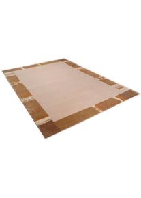 Theko, Wollteppich &raquo;Avanti&laquo; rechteckig 12 mm H&ouml;he reine Wolle, handgekn&uuml;pft, mit Bord&uuml;re, auch als L&auml;ufer, beige, Schurwolle, B : 70 cm 1 Stk. -12 mm,