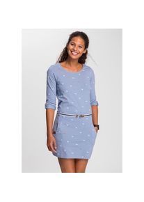Kangaroos , Jerseykleid, (Set, mit abnehmbarem Gürtel), figurbetonte Passform, aus Baumwollmischung , mittelblau , N-Gr , 40 (M) -N-Gr , 40 (M) ,...