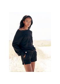 Lascana , Sweatshirt, aus organischer Baumwolle, Loungewear , schwarz , 36/38 , 36/38 , Homewear Sweatshirt mit Struktur