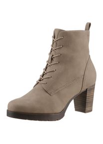 Tamaris, Damen, Schn&uuml;rstiefelette , Trichterabsatz, Stiefelette, Businessmode in veganer Verarbeitung, taupe, 42, taupe, Zeitlose Stiefelette mit 