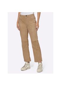 Heine , Lederhose , camel , Normalgrößen , 42 -Normalgrößen , 42 , echtes weiches Veloursleder