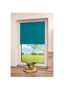 K-home , Seitenzugrollo »Thermo Klemmfix-Rollo« verdunkelnd energiesparend ohne Bohren 1 Stück , petrol , Obermaterial: 100% Polyester , 150 cm