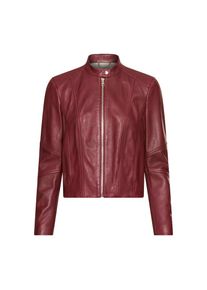 BOSS Orange , Lederjacke »Saleste Premium Damenmode«, aus fein genarbtem Leder , Dark Red 602 , 44
