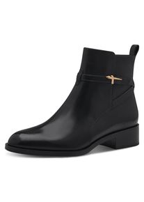Tamaris, Damen, Stiefelette , Blockabsatz, Businessschuh, Ankleboots mit T-Logoverszierung, schwarz, 37, schwarz, Klassische Stiefelette mit 
