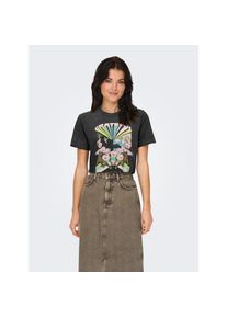 Only , Rundhalsshirt »ONLLUCY REG S/S TOP JRS NOOS« unterschiedlich bedruckt , Black Print:Grateful , M , M , Bedrucktes Design: macht jedes Outfit...