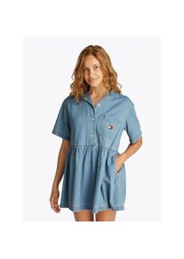 Tommy Jeans , Jeanskleid »TJW LT DENIM DRESS EXT«, in Mini-Länge, mit Logostickerei, in blauer Waschung , Denim Light , N-Gr , S (36) -N-Gr , S...