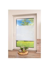 K-home , Plissee »Klemmfix Pisa« Lichtschutz ohne Bohren verspannt Crushed-Optik , reinweiß , Obermaterial: 100% Polyester , 130 cm