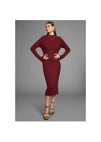 HECHTER PARIS , Strickkleid, mit Gehschlitz , rot , N-Gr , 44 -N-Gr , 44 , Dehnbare und formstabile Rippware für optimalen Tragekomfort