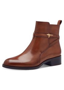 Tamaris, Damen, Stiefelette , Blockabsatz, Businessschuh, Ankleboots mit T-Logoverszierung, cognac used, 37, cognac used, Klassische Stiefelette mit 