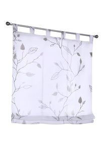 Kutti , Raffrollo »Bonnie« mit Schlaufen freihängend halbtransparent, Polyester, Schlaufen , grau/taupe/offwhite , Obermaterial: 100% Polyester ,...