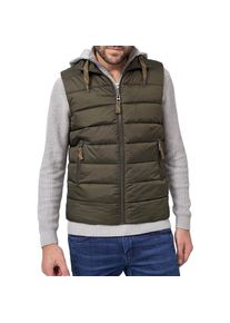 INDICODE , Steppweste »Gibbs« , Army , XXL , XXL , Mit Kapuze aus Sweatware
