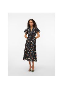 Véro Moda Vero Moda , Sommerkleid »VMFLORA OLGA SS 7/8 DRESS WVN GA« , Black AOP:Olga , N-Gr , S (36) -N-Gr , S (36) , Langes Kleid von Vero Moda