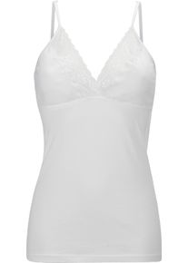 wäschepur Dames Behahemd in wit ,maat 40, Witt, 50% Katoen, 50% Modal. Kant: 63% Viscose, 30% Polyamide, 7% Elastan